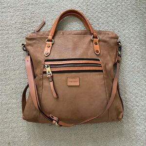 Marco Buggiani Genuine Leather Satchel Tan